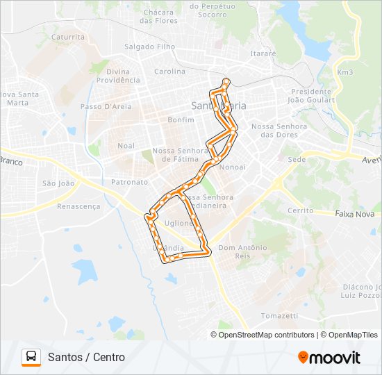 Mapa de 591 SANTOS de autobús