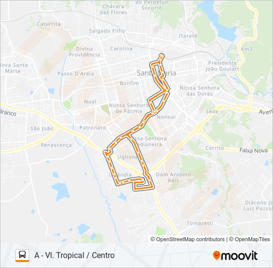 Mapa da linha 591 SANTOS de ônibus