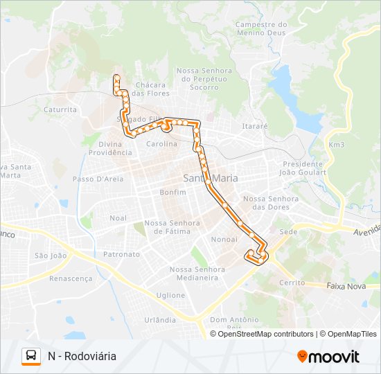 Mapa da linha 140 VITÓRIA de ônibus