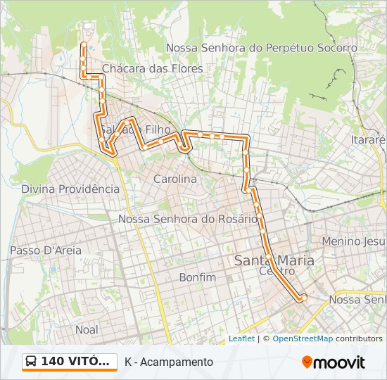 Mapa da linha 140 VITÓRIA de ônibus