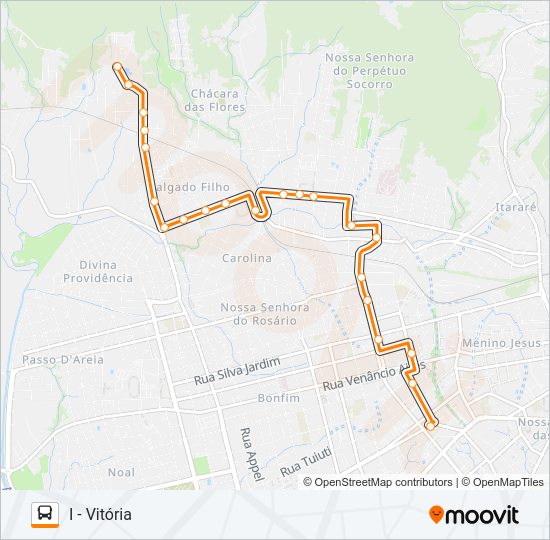Mapa da linha 140 VITÓRIA de ônibus