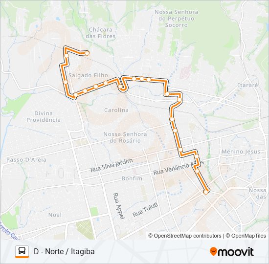 Mapa de 140 VITÓRIA de autobús