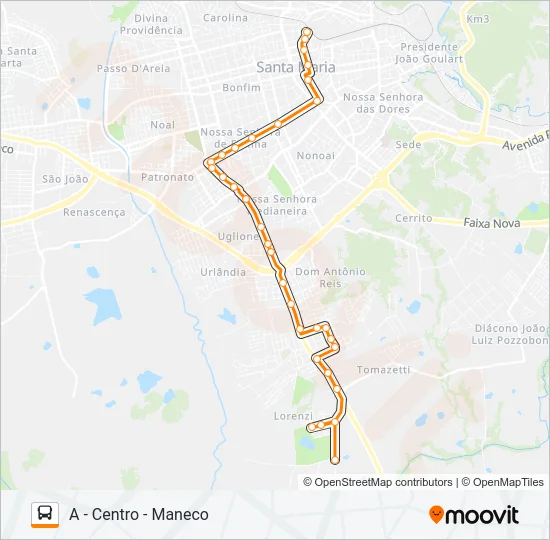 180 MINUANO Bus Line Map