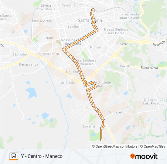 Mapa de 180 MINUANO de autobús