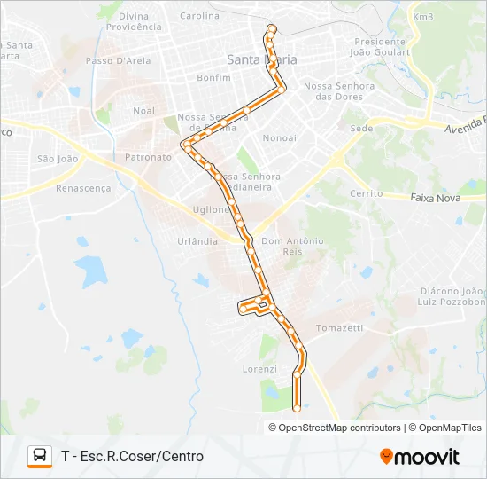 180 MINUANO Bus Line Map