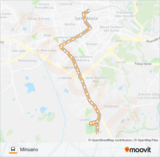 180 MINUANO Bus Line Map