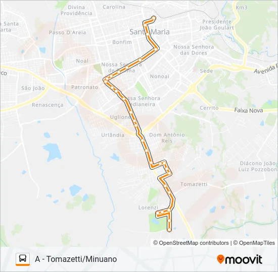 180 MINUANO Bus Line Map