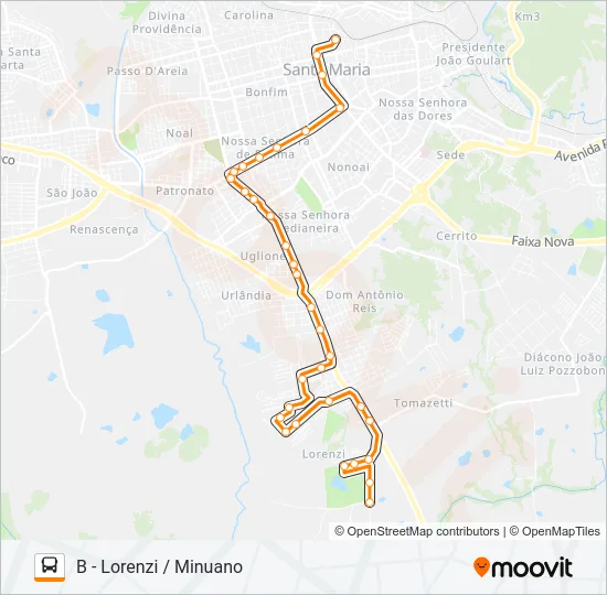 180 MINUANO Bus Line Map