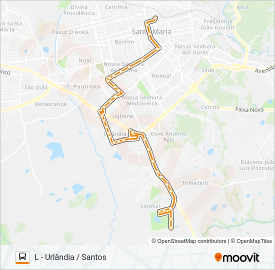 180 MINUANO Bus Line Map