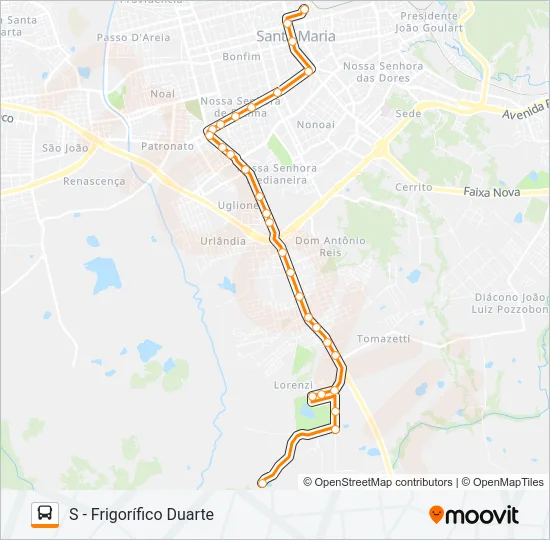 180 MINUANO Bus Line Map