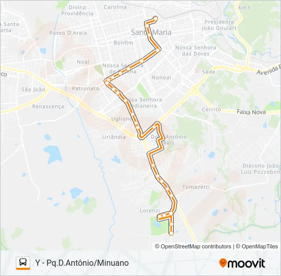 180 MINUANO Bus Line Map