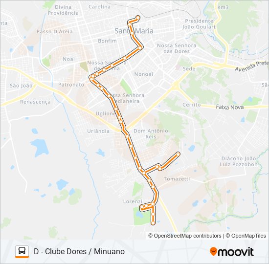 180 MINUANO bus Line Map