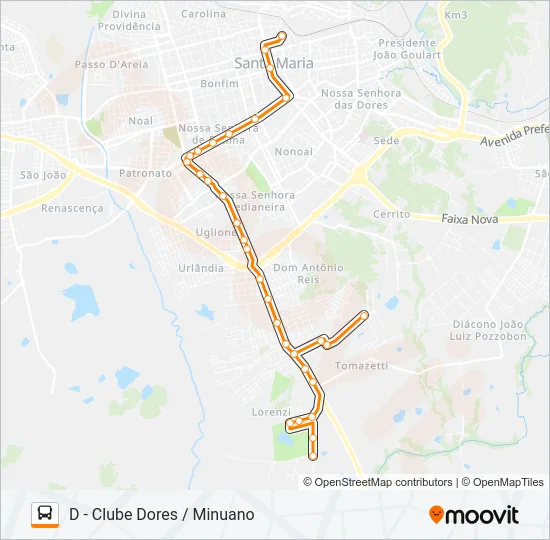 180 MINUANO Bus Line Map