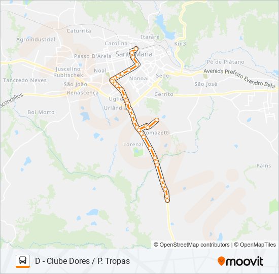 180 MINUANO bus Line Map