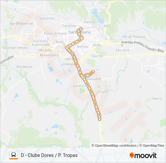 180 MINUANO Bus Line Map