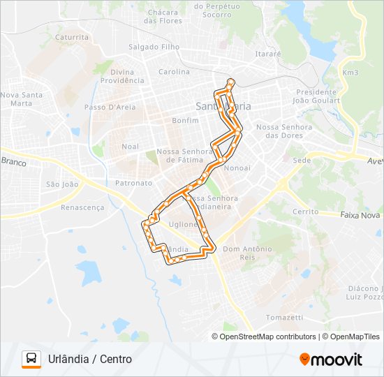 Mapa da linha 590 URLÂNDIA de ônibus