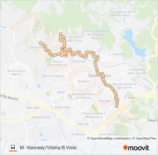 Mapa da linha 143 CATURRITA de ônibus