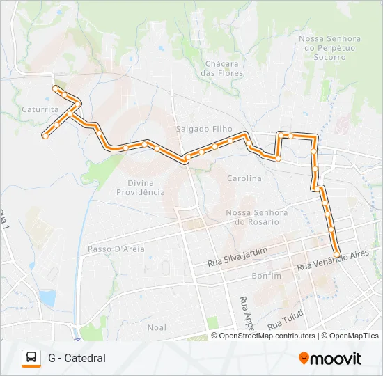 143 CATURRITA Bus Line Map