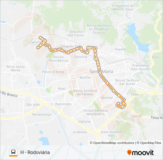 143 CATURRITA Bus Line Map