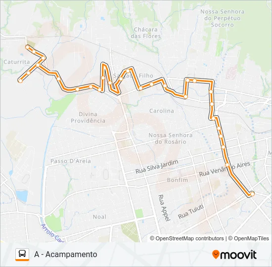 143 CATURRITA Bus Line Map