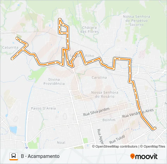 143 CATURRITA Bus Line Map