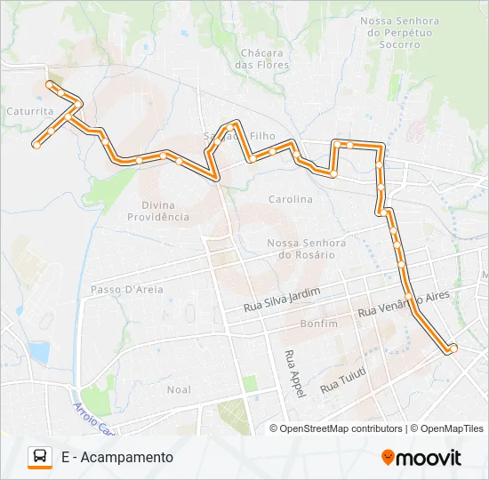 143 CATURRITA Bus Line Map