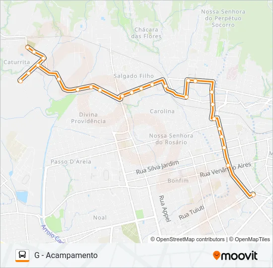 143 CATURRITA Bus Line Map