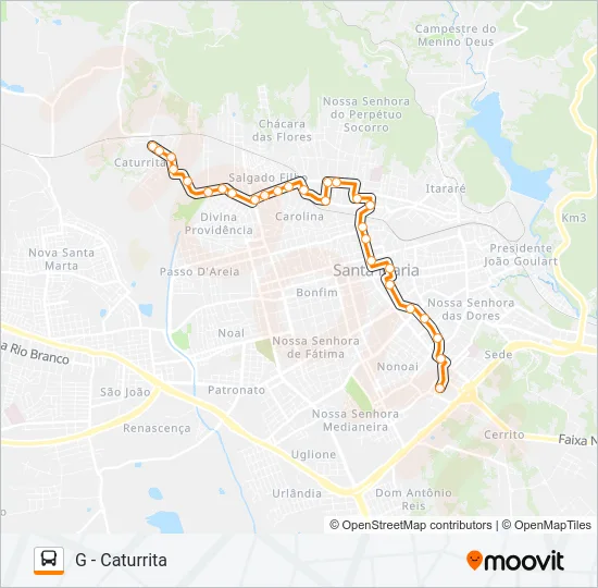 143 CATURRITA Bus Line Map