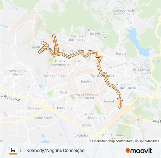 143 CATURRITA bus Line Map