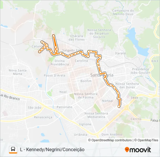 143 CATURRITA Bus Line Map