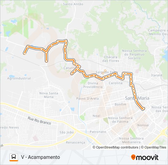Mapa da linha 143 CATURRITA de ônibus