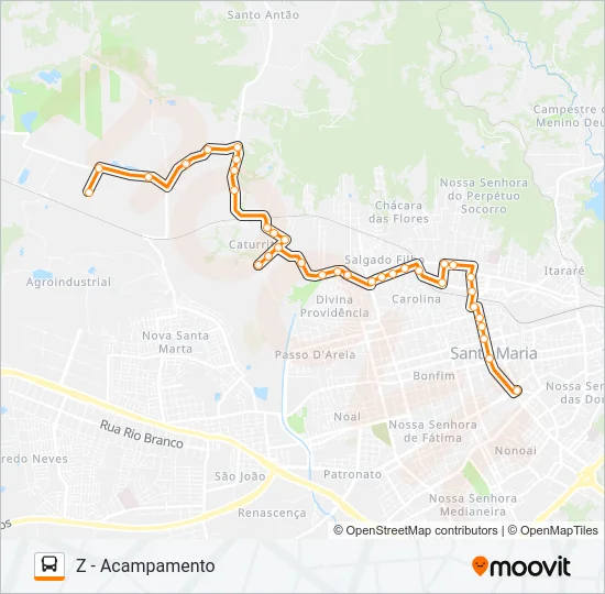 143 CATURRITA Bus Line Map