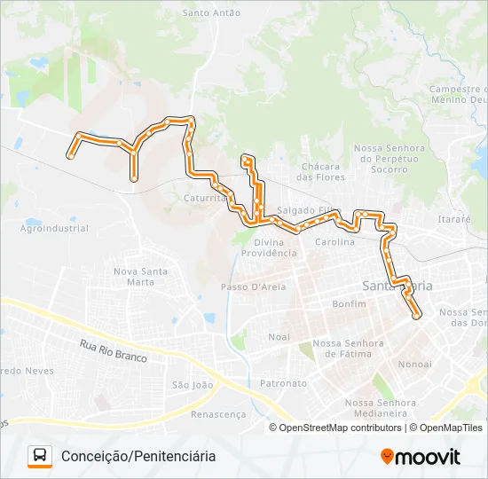 143 CATURRITA Bus Line Map