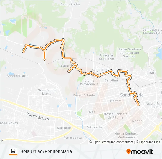 143 CATURRITA Bus Line Map