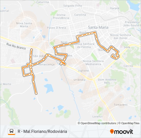 Mapa da linha 162 PATRONATO de ônibus