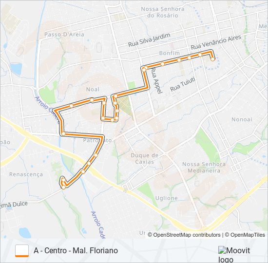 Mapa da linha 162 PATRONATO de ônibus