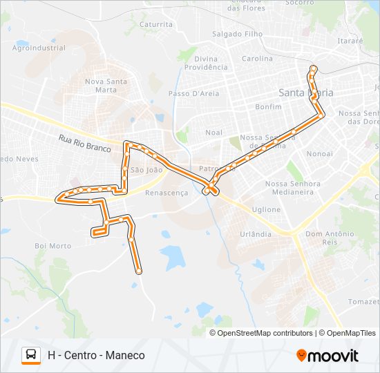 Mapa da linha 168 BOI MORTO de ônibus