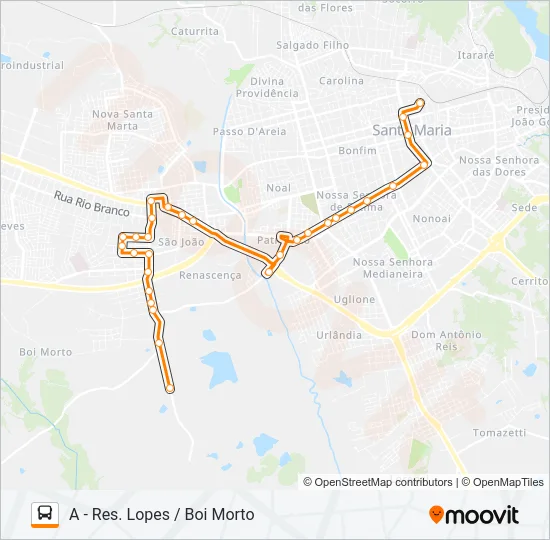168 BOI MORTO Bus Line Map