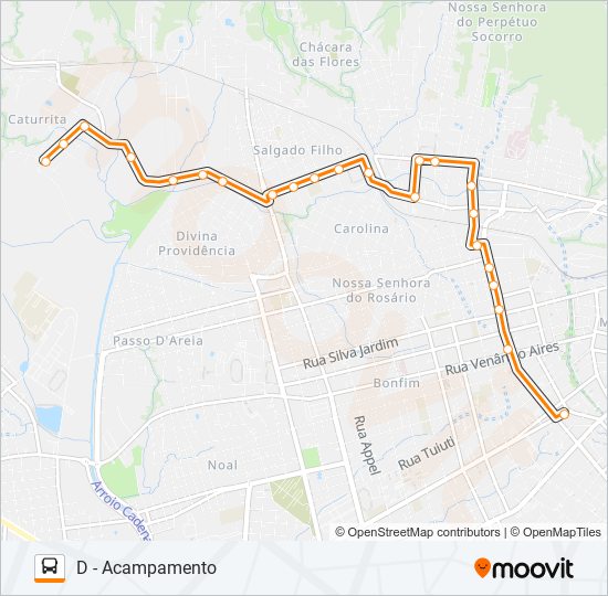 Mapa de 145 BELA UNIÃO de autobús