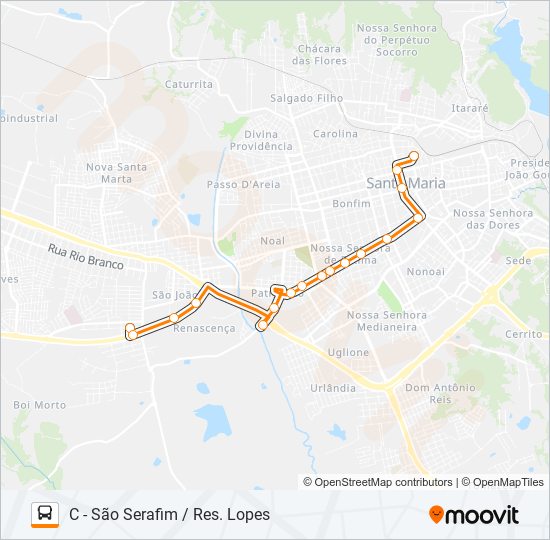 Mapa da linha 159 VILA ROSSI de ônibus