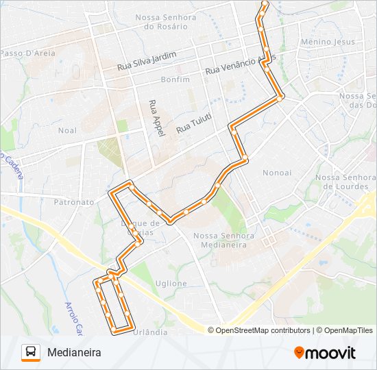 Mapa de 551 MEDIANEIRA de autobús