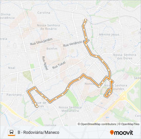 Mapa da linha 551 MEDIANEIRA de ônibus