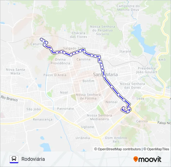 S143 CATURRITA Bus Line Map