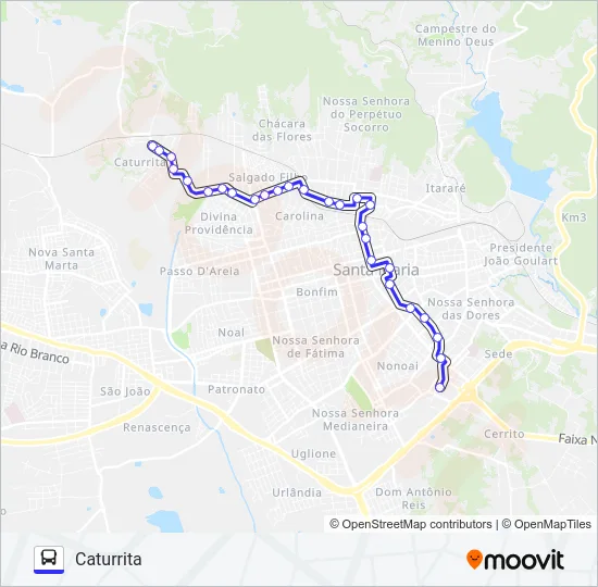 S143 CATURRITA Bus Line Map