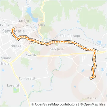 196 UNIVERSIDADE Bus Line Map