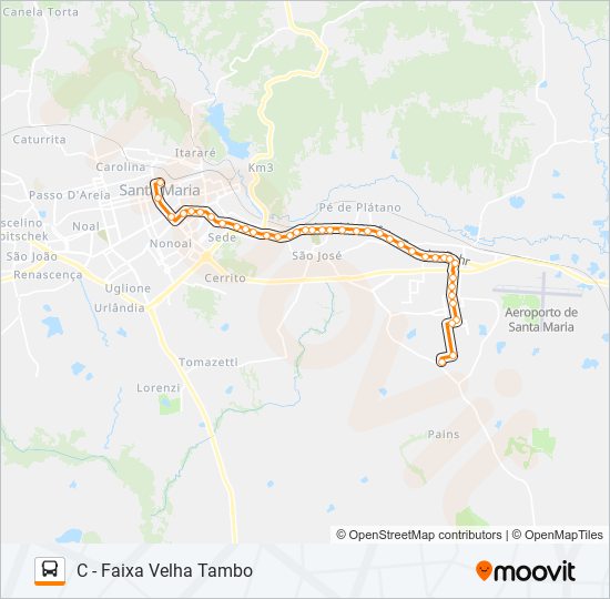 196 UNIVERSIDADE bus Line Map