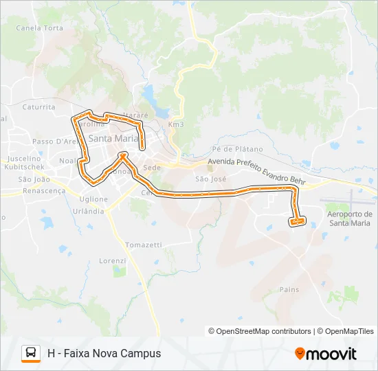 196 UNIVERSIDADE Bus Line Map
