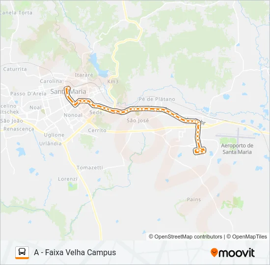 196 UNIVERSIDADE Bus Line Map