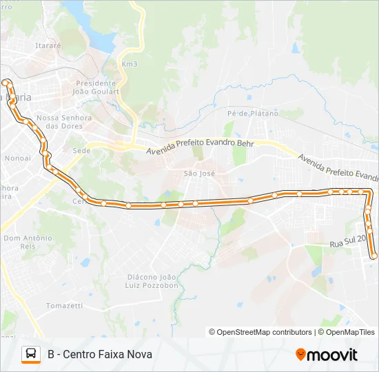 196 UNIVERSIDADE Bus Line Map