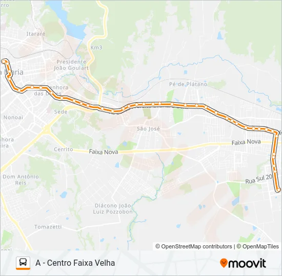 196 UNIVERSIDADE Bus Line Map